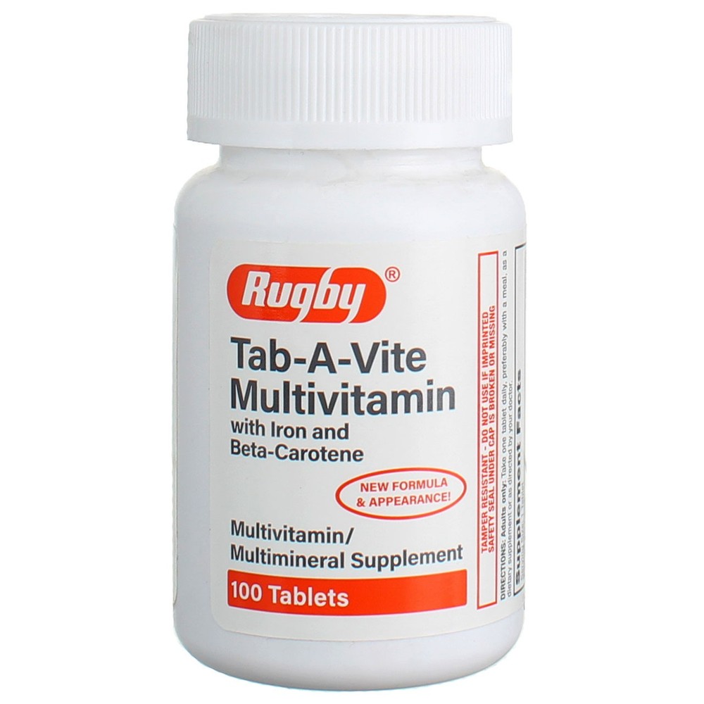 5 Pack Rugby Tab-A-Vite Multivitamin Tablets, 100 Ct