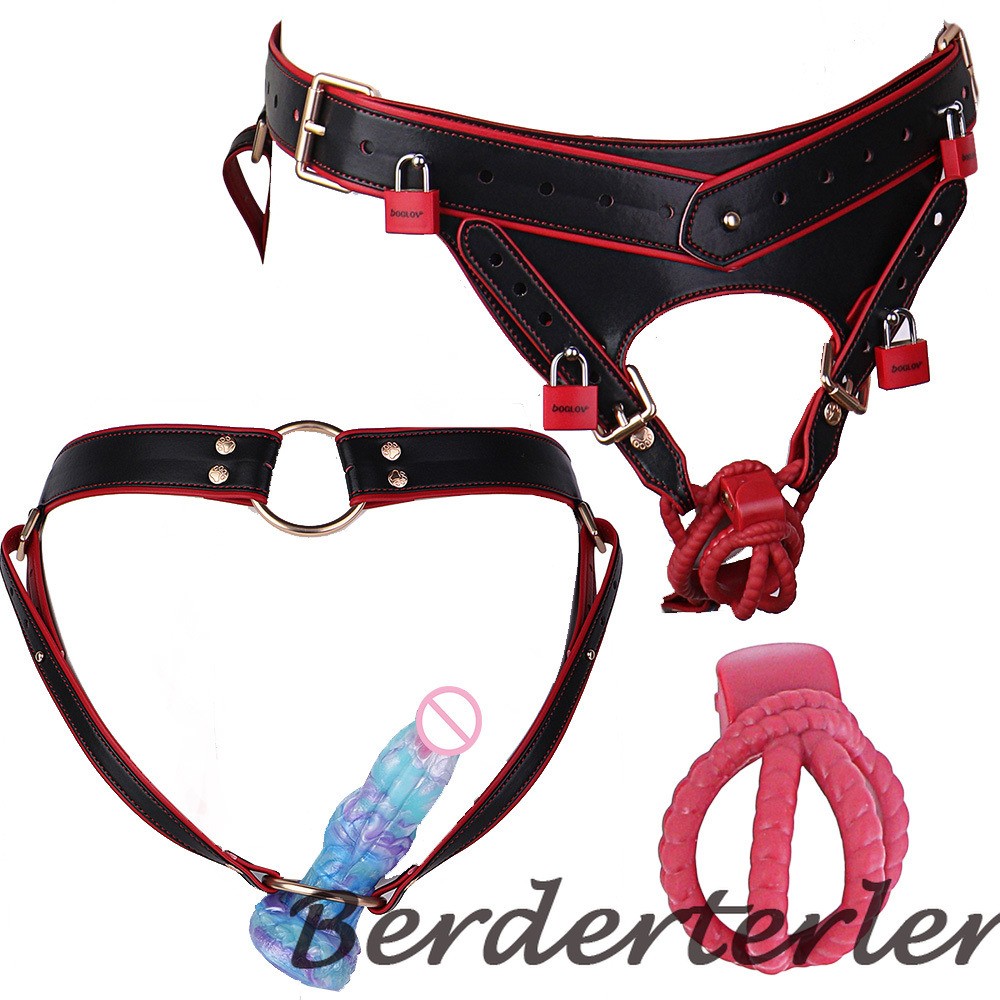 Male Chastity Cage Strap Lock Device With High Quality Microfiber Chastity Belt