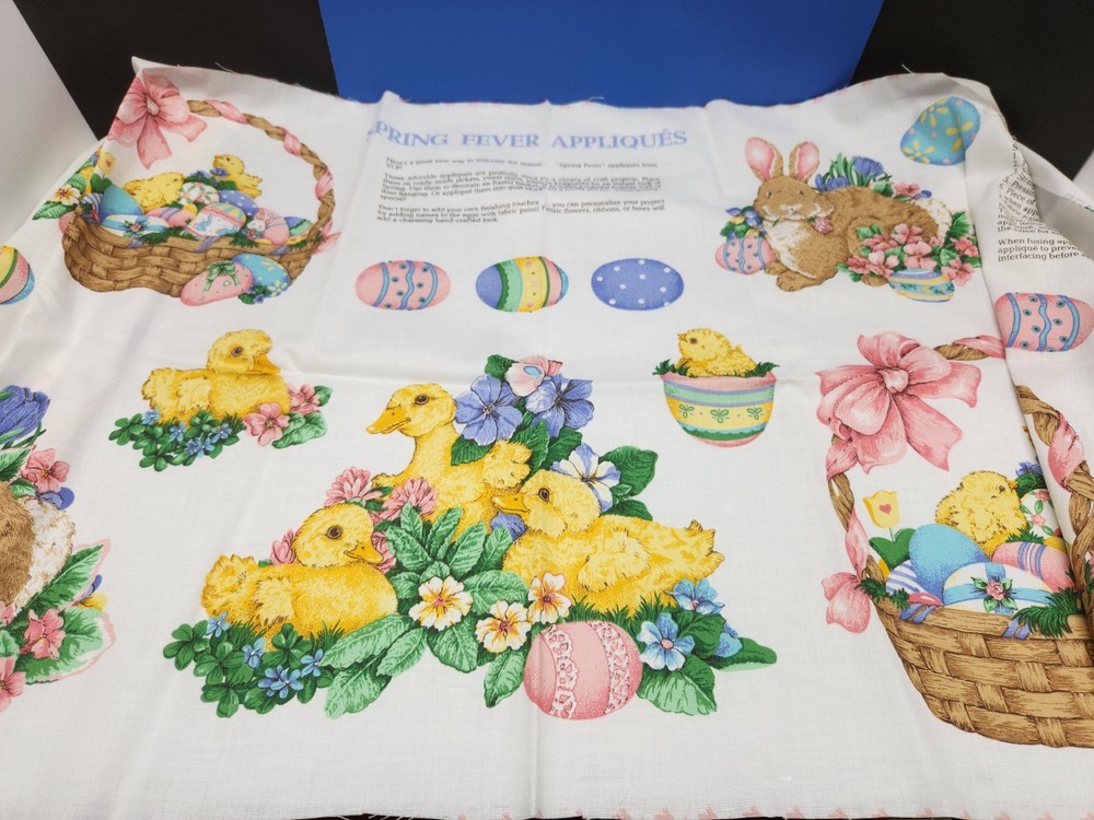 Vintage Sewing Easter Appliques Apron Fabric