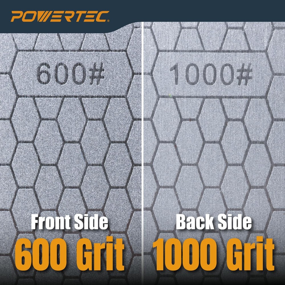 POWERTEC Diamond Sharpening Stone, 600/1000, Silver