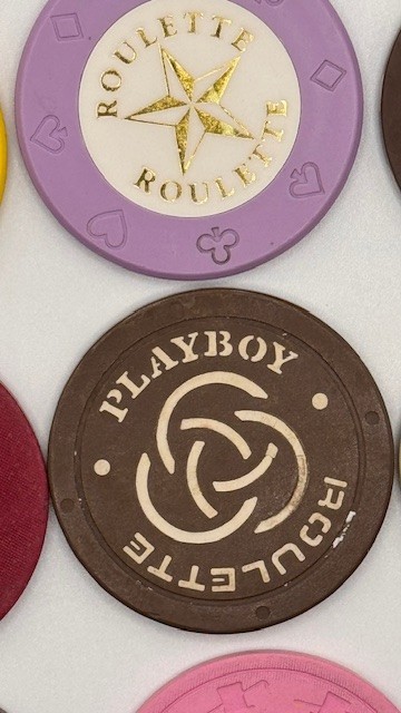 Lot of 14 Misc. Roulette Chips-Clean-Payboy Chips