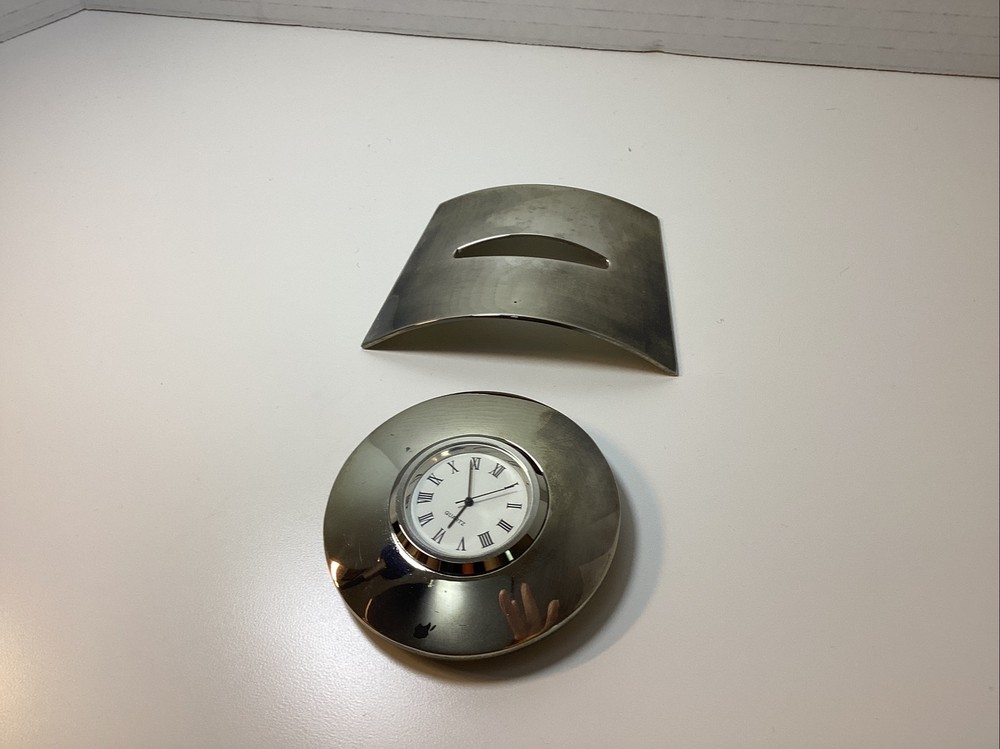 Chrome Quartz Desk Clock Works