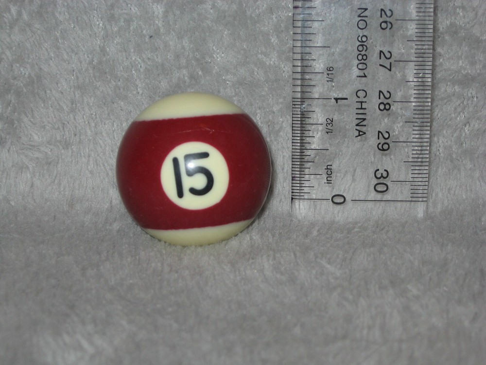 Mini Pool Ball #15 Red Stripe 1.5" Diameter Miniature Billiard Replacement