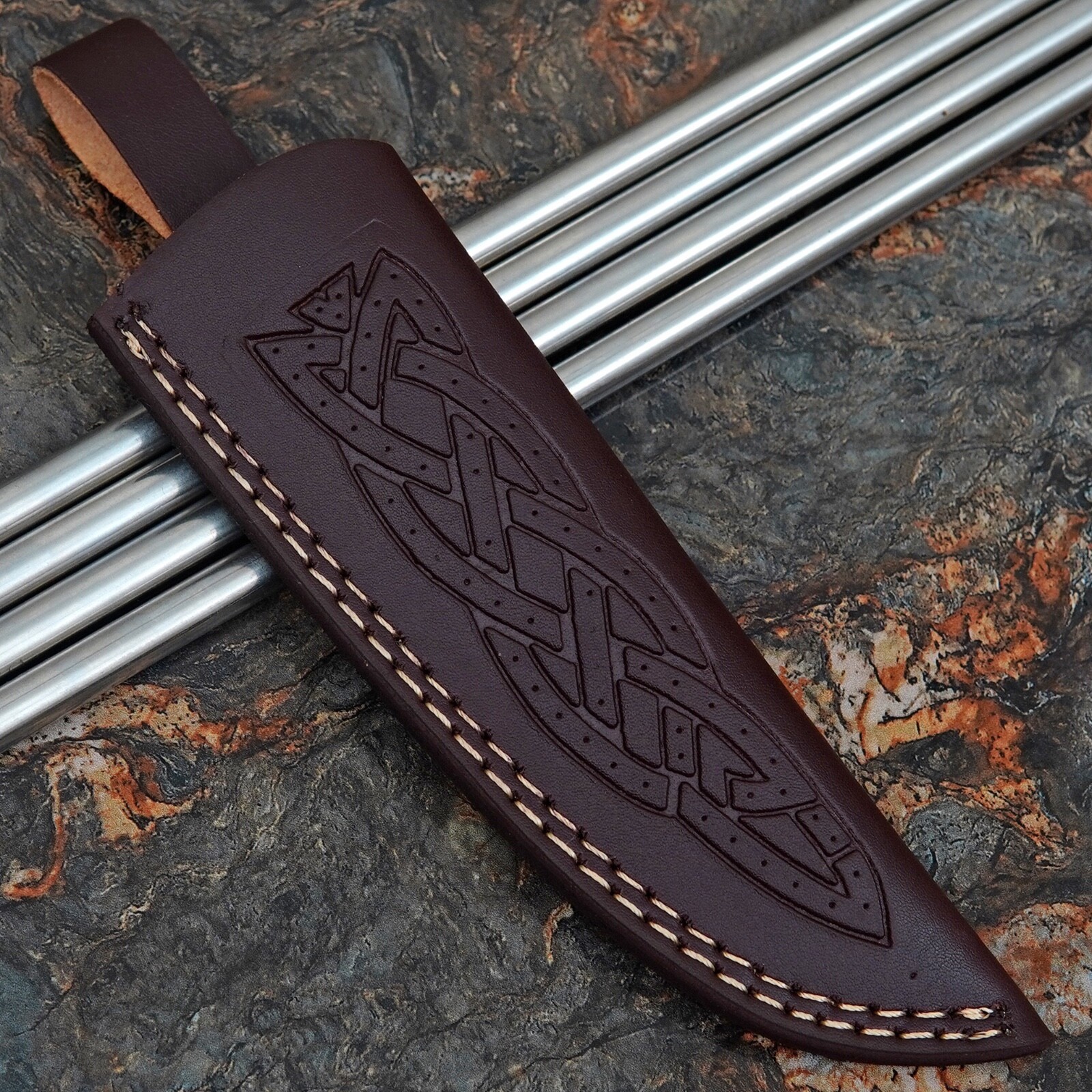 GENUINE LEATHER HANDMADE KNIFE SHEATH FIXED BLADE KNIFE HOLSTER