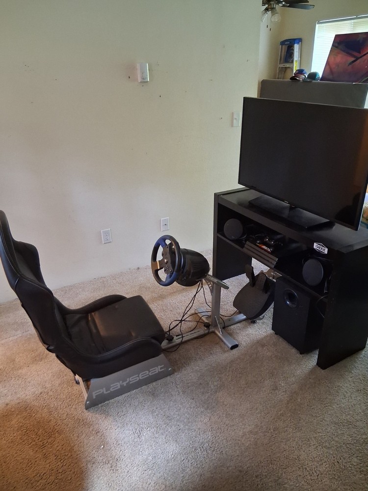 Thrustmaster & Playseat Racing Wheel, Pedals, Racing Seat Simulator Bundle