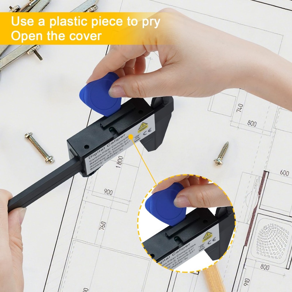 Digital Caliper, Dial Caliper 6 Inch with Extra-Large LCD Screen, Plastic Ver...