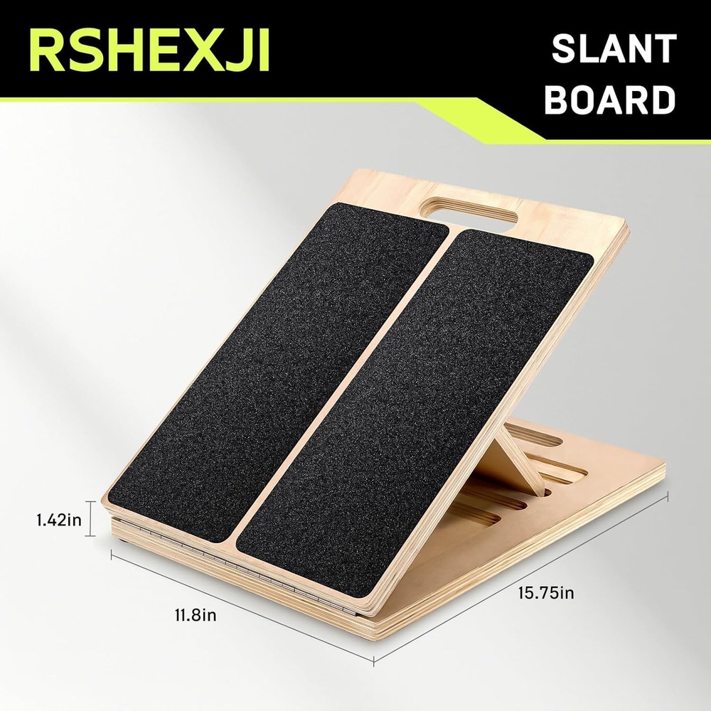 RSHEXJI 3rd Gen Adjustable Slant Board for Calf Stretching & Squat Wedge – No...