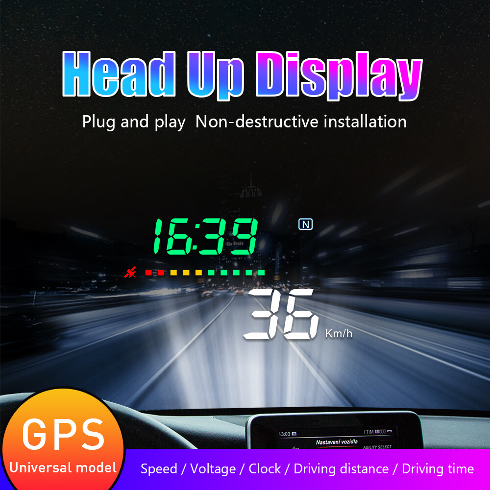 Car GPS Speedometer Head Up Display HUD Projection One-key Switch HD Display