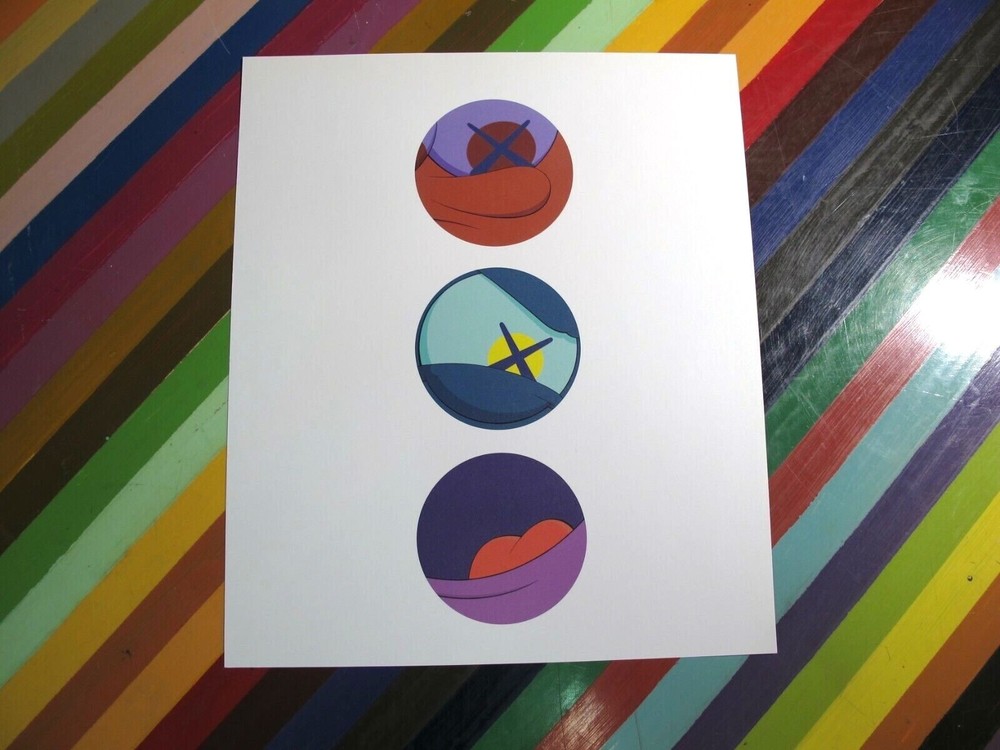 vtg KAWS art show print - working process transparency worksheet finished v1
