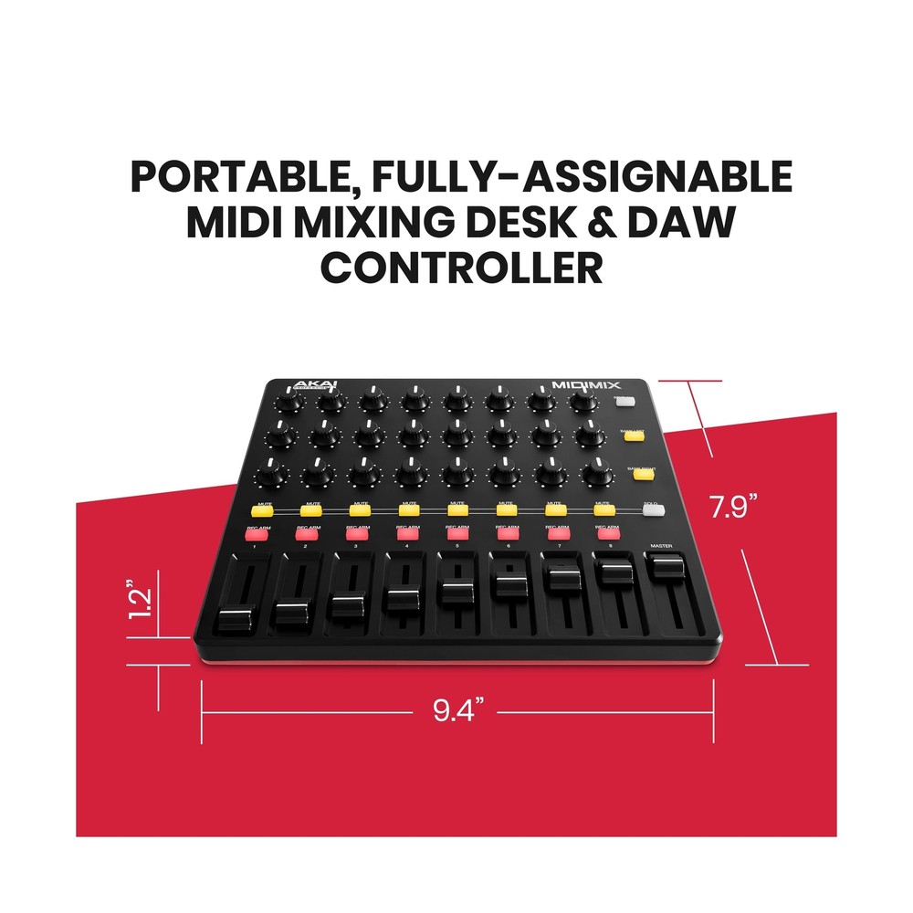 AKAI Professional MIDImix - USB MIDI Controller Mixer with Assignable Faders ...