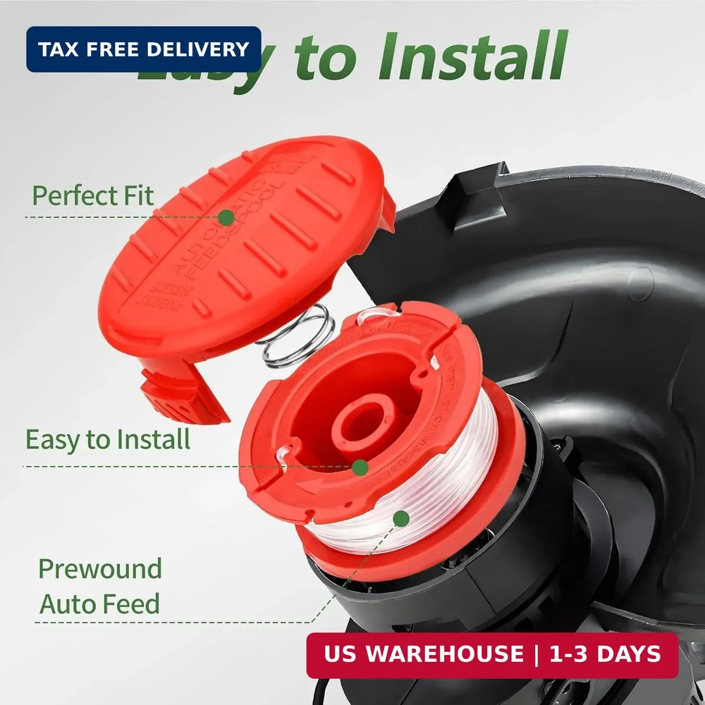 4-Pack CMCST900 Spools & Cap for Craftsman Weed Wacker 0.065"