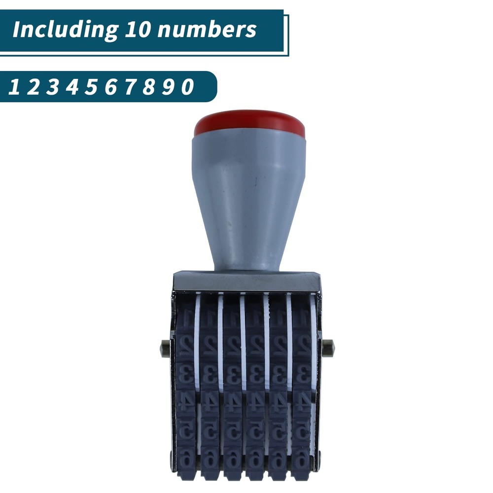 6 Digit Number Roller Stamps - Small Changeable 6 digit rubber stamp, No