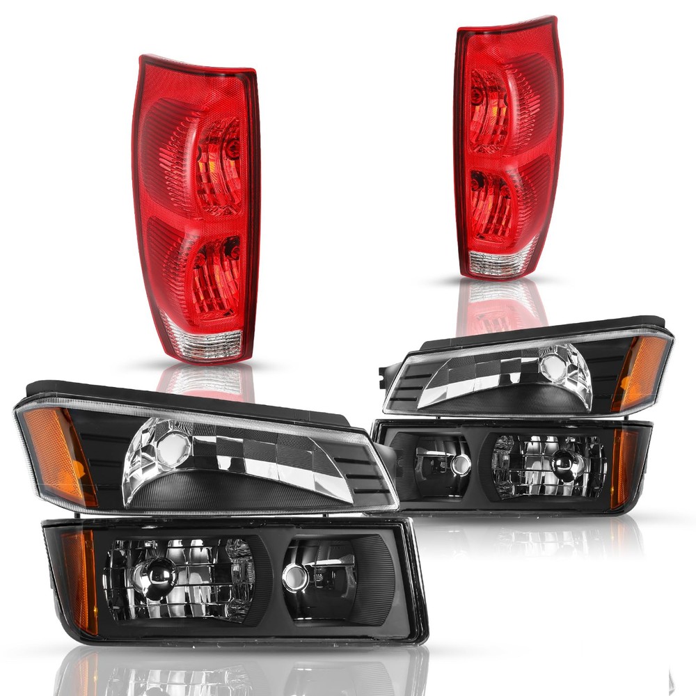 Headlights Taillights for 2002-2006 Avalanche Body Cladding Bumper Lights Black
