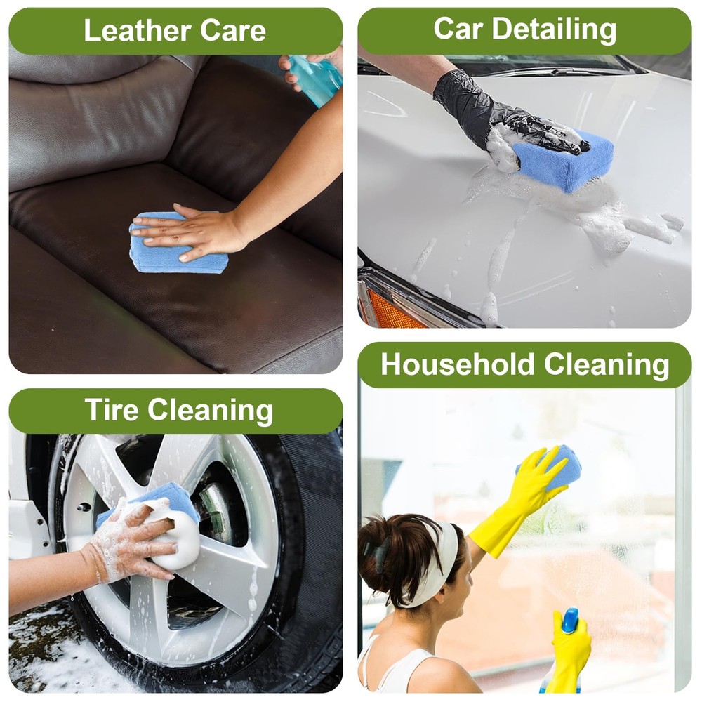 8 PCS Microfiber Applicator Pad, 4.7"x3.1" ScratchFree Foam Buffing Scrub Pad...