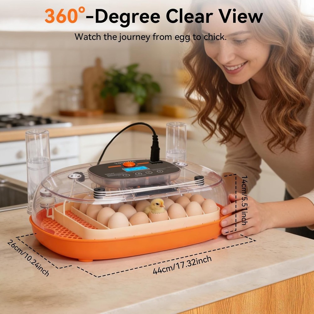 Incubators Hatching Eggs 24 Egg Incubator Automatic Egg Turner W/ Humidity