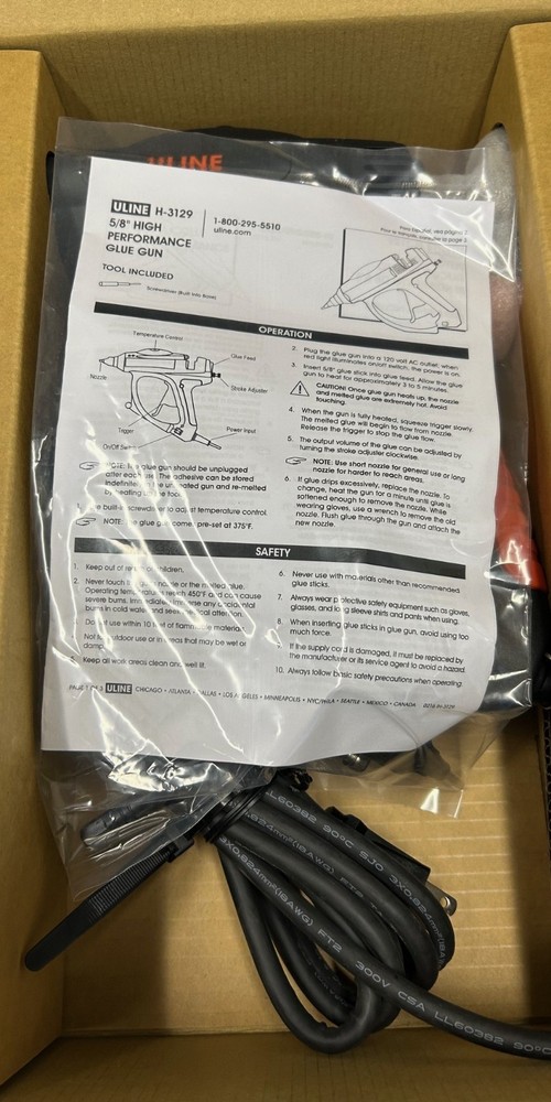 ULINE Glue Gun - 5/8" 450 Wattt