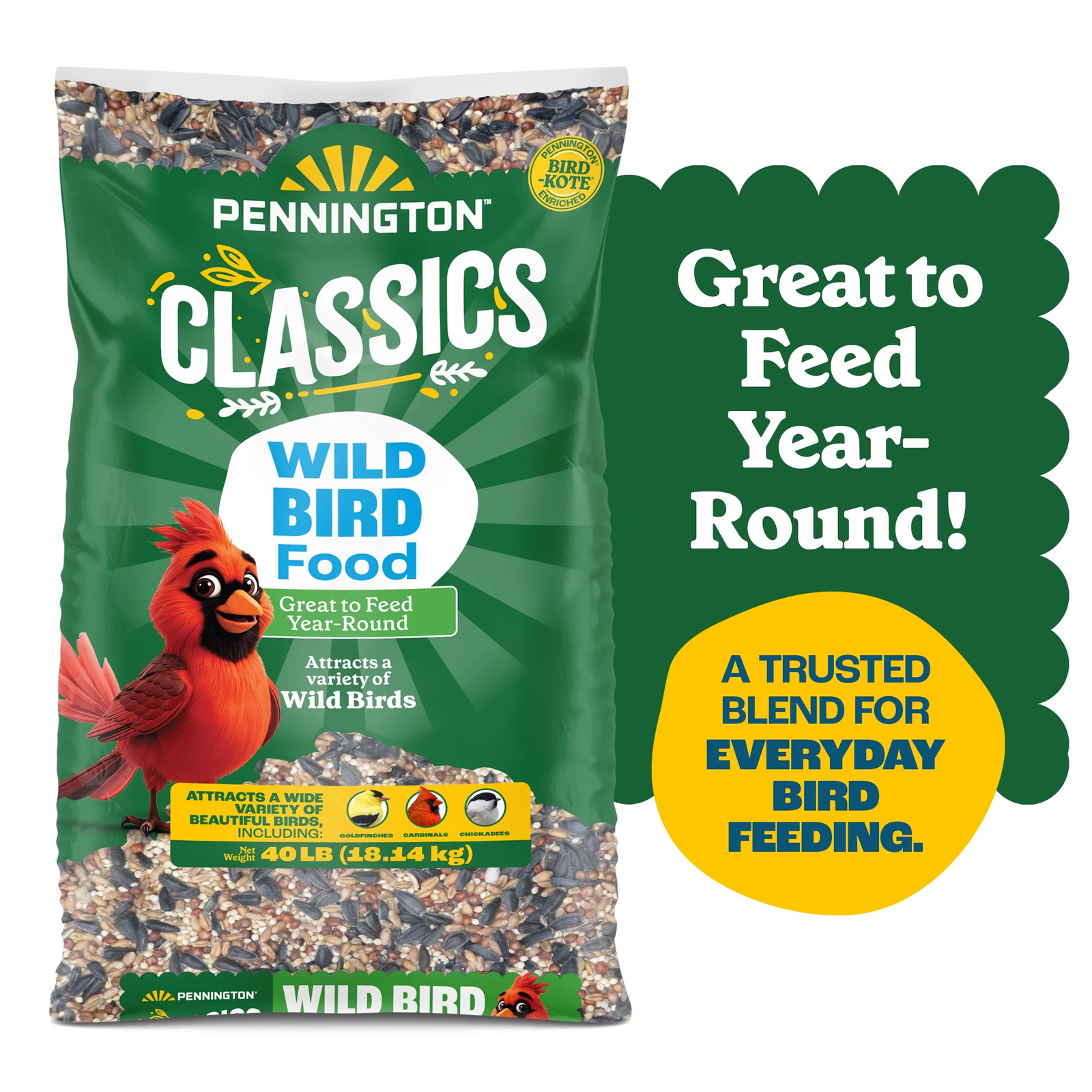 Classic Wild Bird Feed and Seed, 40 Lb. Bag, 1 Pack