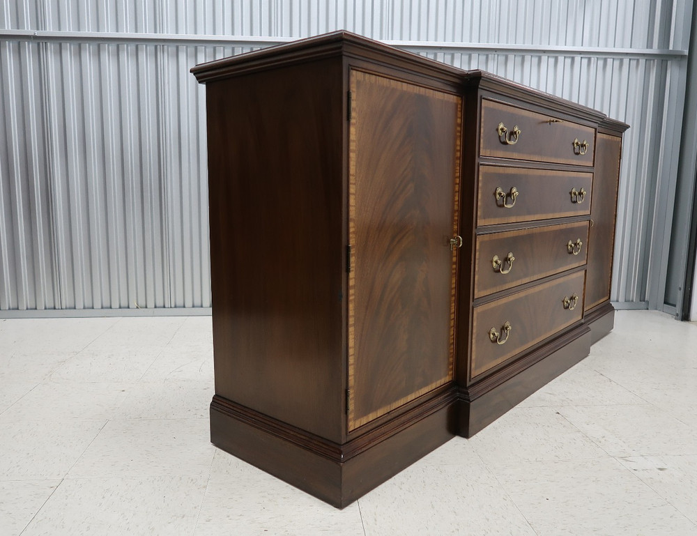 Ethan Allen Georgian Flame Mahogany Breakfront / Buffet