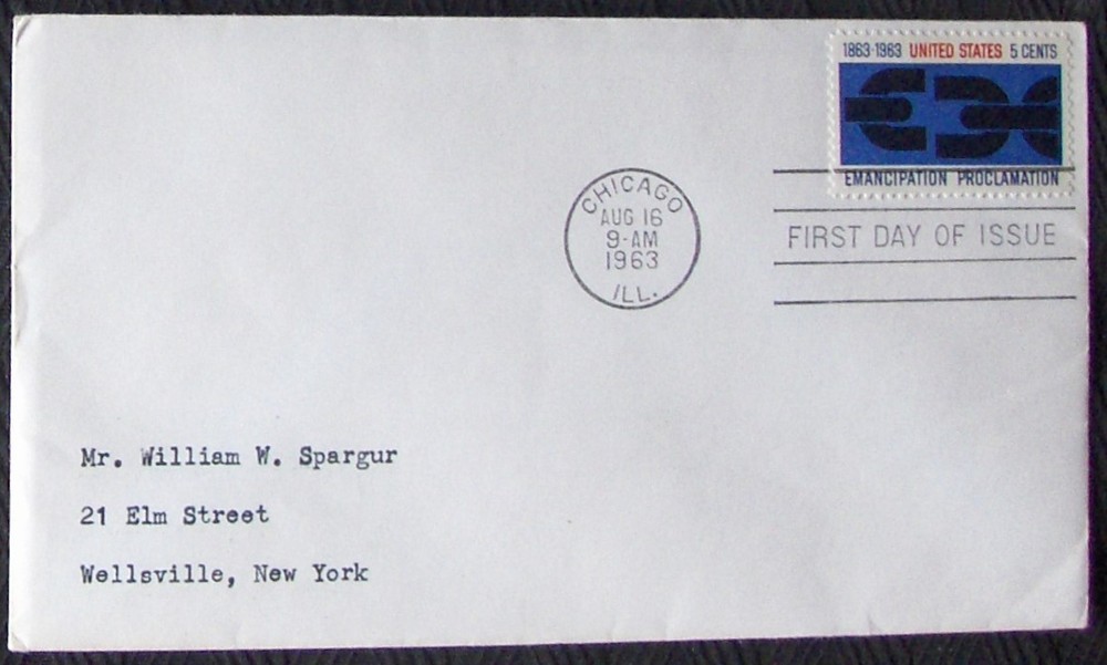 US FDC SC #1233 5¢ stamp EMANCIPATION PROCLAMATION 1963.