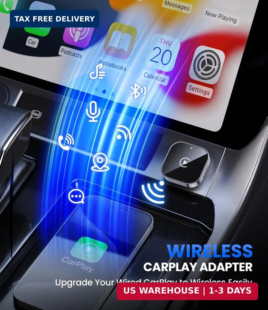 Teeran Wireless CarPlay Adapter for iPhone (2026 Upgraded), Mini Plug & Play for