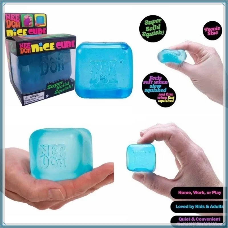 NeeDoh Nice Cube - Sensory Squishy Fidget Toy, Stress Relief, Assorted Colours