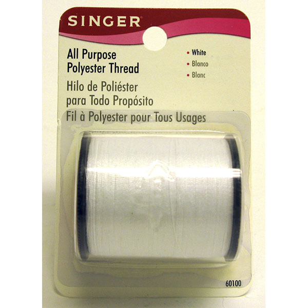 3pk Singer All-Purpose Polyester Thread 150yrds/Roll *White* #60100