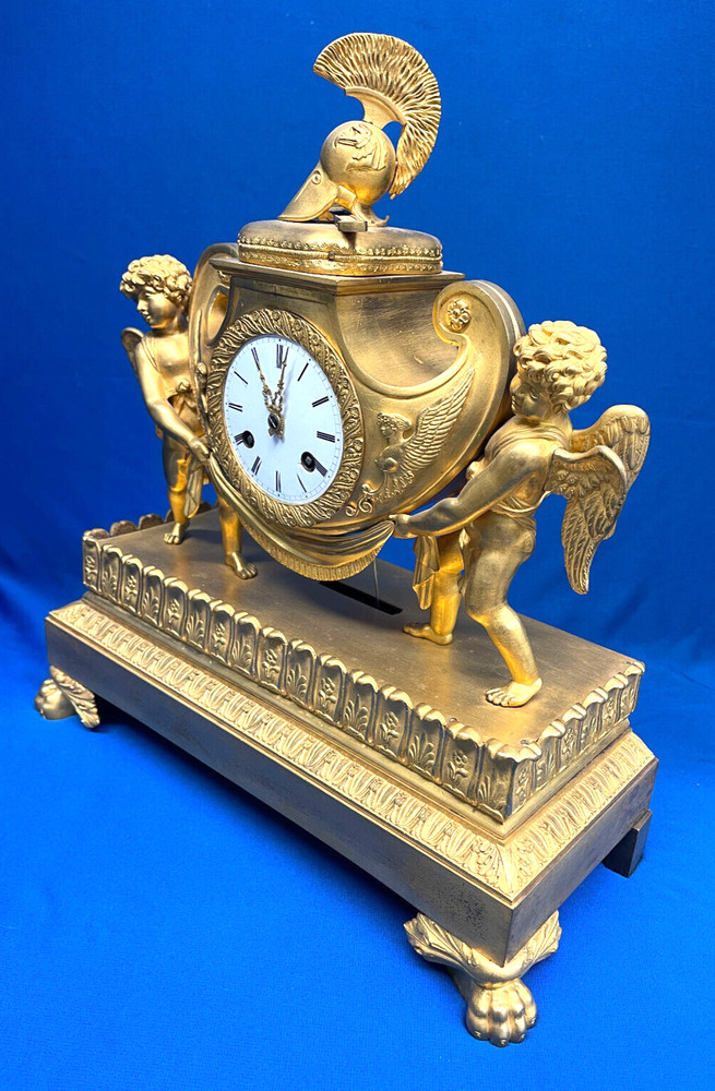 1830 Antique French Ormolu Silk Thread Mantel clock *