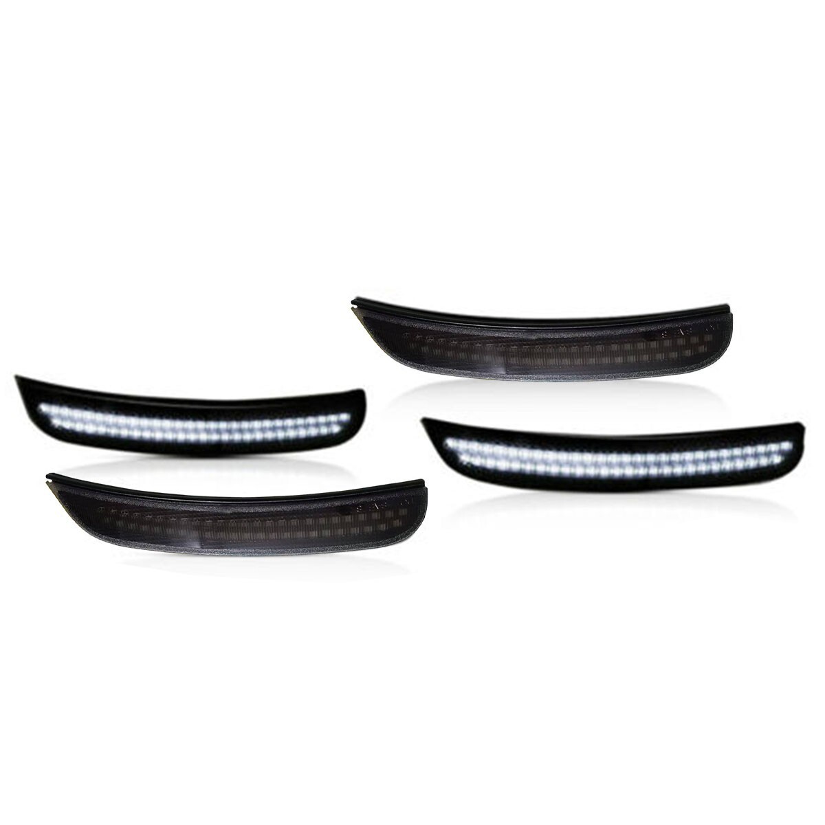 For 2015-2023 Dodge Charger White Front Rear LED Side Marker Light Smoked Lens