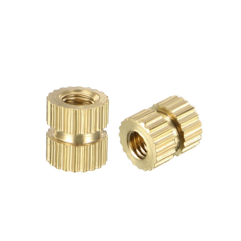 M3 x 6mm(L) x 5mm(OD) Brass Knurled Threaded Insert Embedment Nuts, 40 Pcs