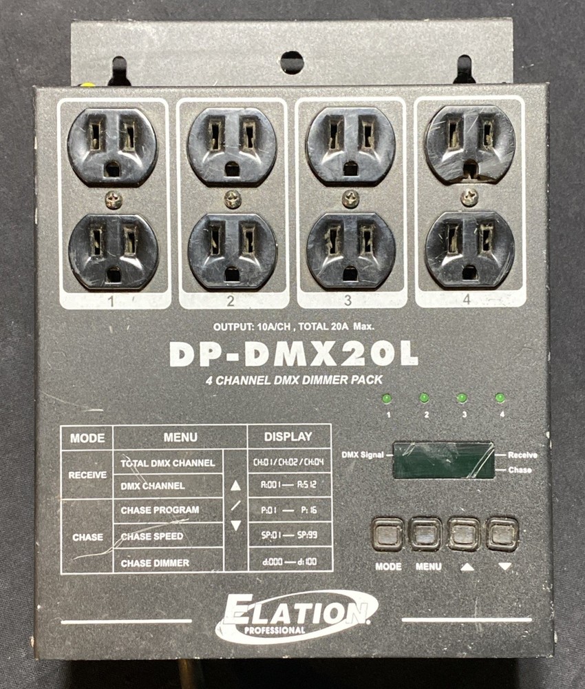 Elation Professional DP-DMX20L 4 Channel DMX Dimmer Pack