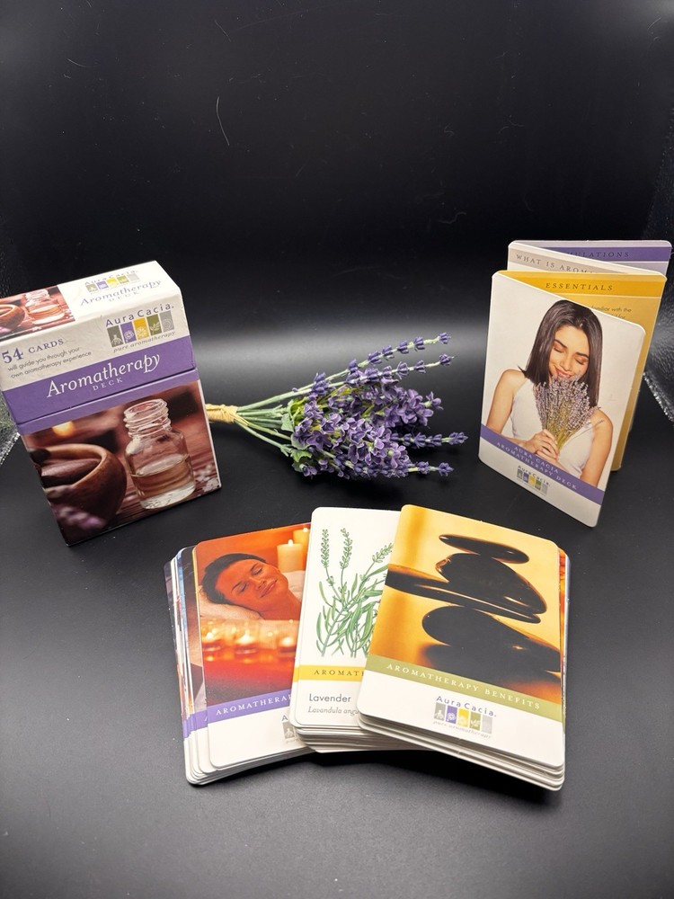 Aura Cacia Aromatherapy Deck 54 Cards Guide to Essential Oils & Aromatherapy