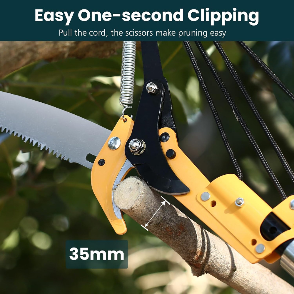 Manual Pole Saws for Tree Trimming 27 FT, Tree Trimmer Long Handle Pruner with T