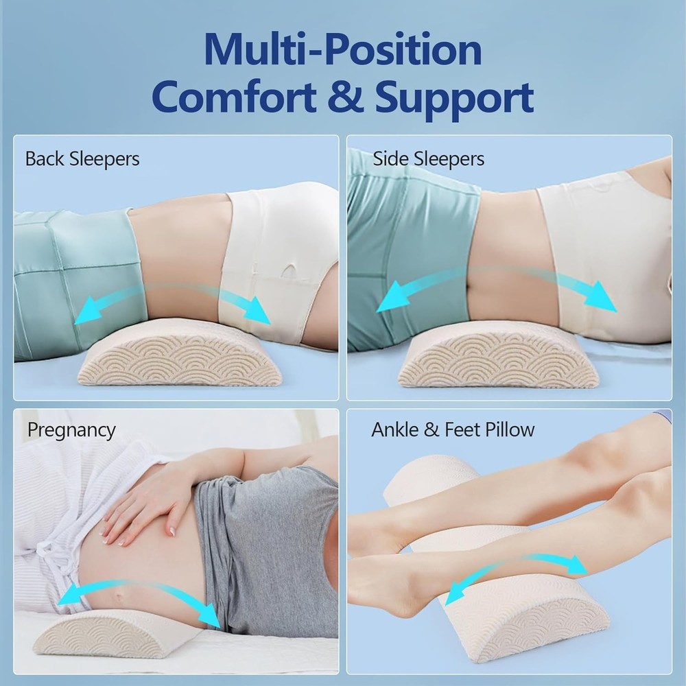 Lumbar Support Pillow for Sleeping Back Pain Relief Memory Foam Small