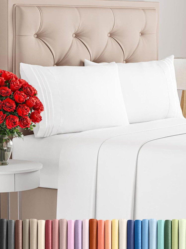 King Size 4 Piece Sheet Set - Comfy Breathable & Cooling Bed Sheets Set - Hotel
