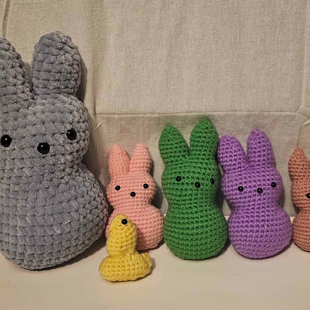 Crocheted Easter Peeps Bunny Handmade