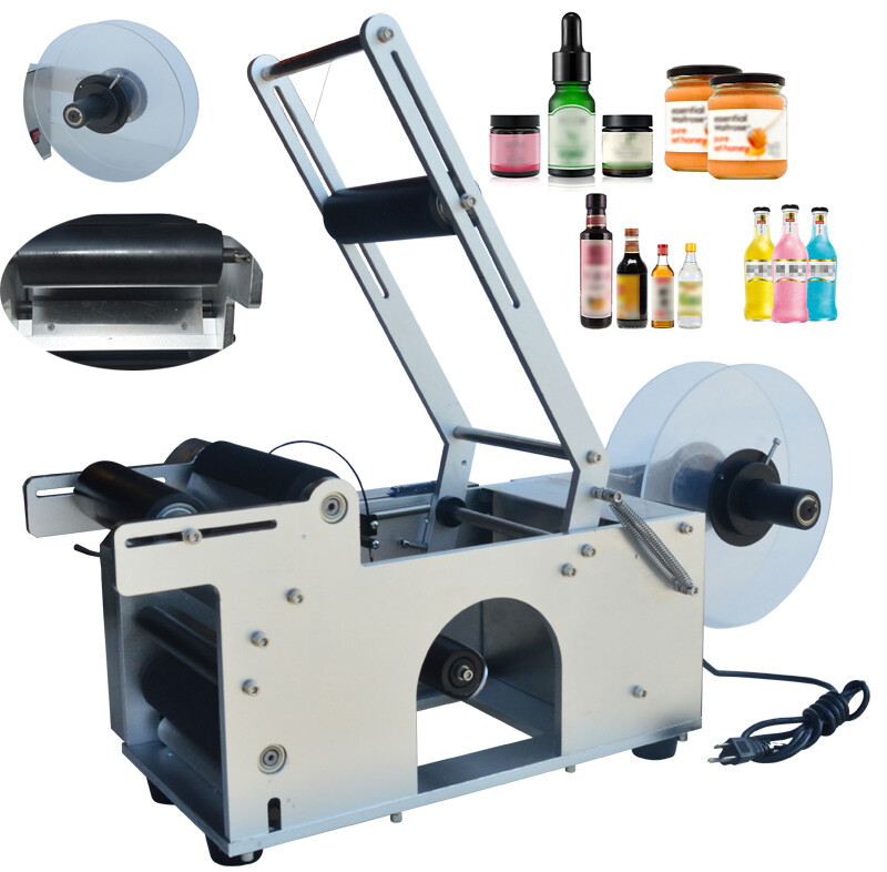 USA Stock Semi-automatic Round Bottle Labeling Machine Wine Bottle Drink Bottle