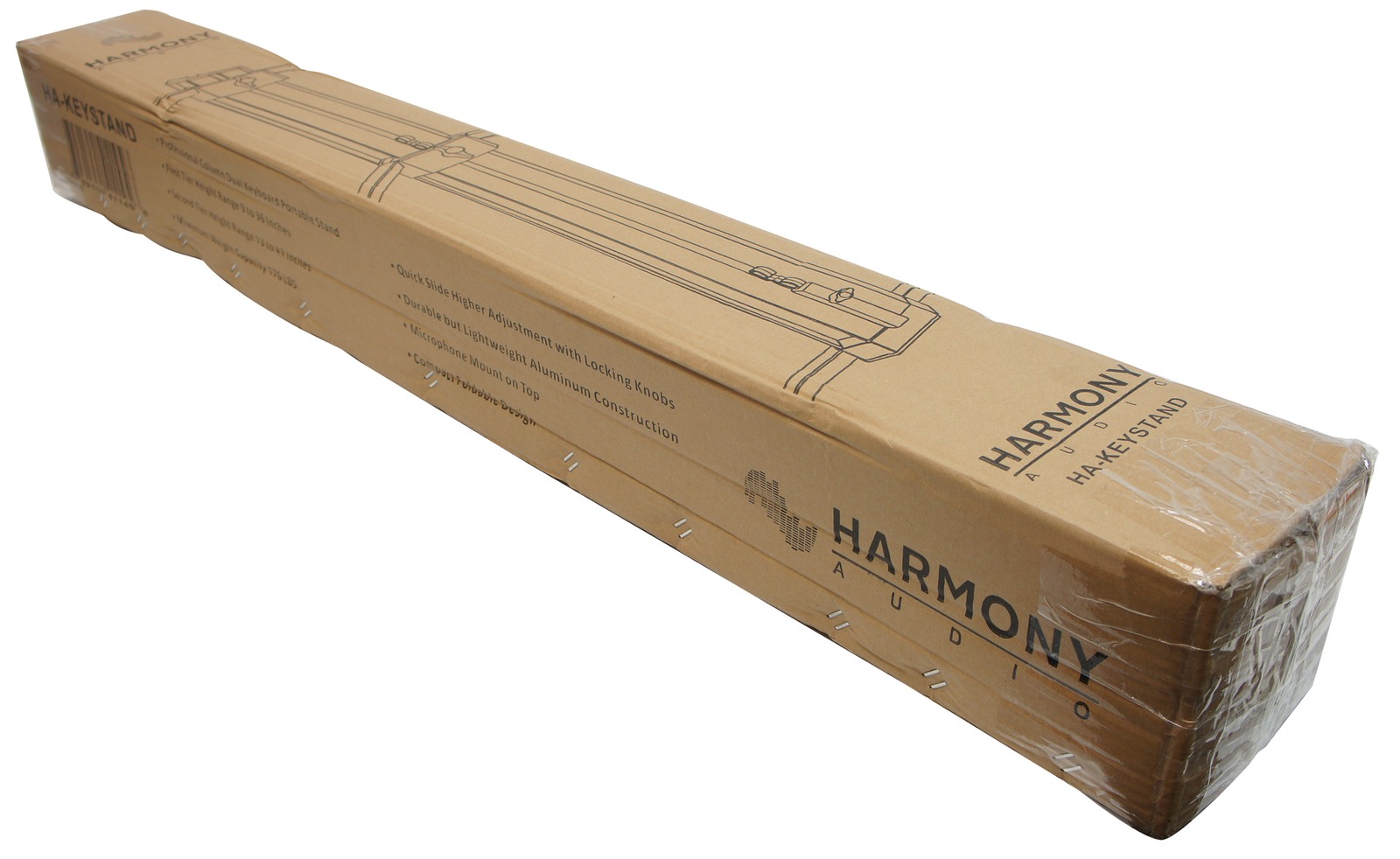 Harmony Audio HA-KEYSTAND Pro 2-Tier Column Keyboard Stand 5/8" Mic Mount New