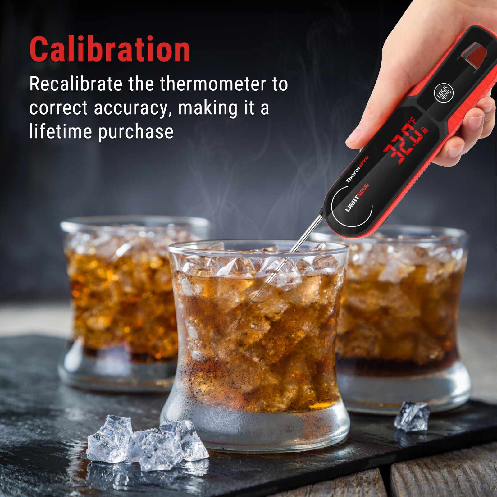 ThermoPro Lightning 1-Second Instant Read Calibratable Meat Thermometer Deep Fry