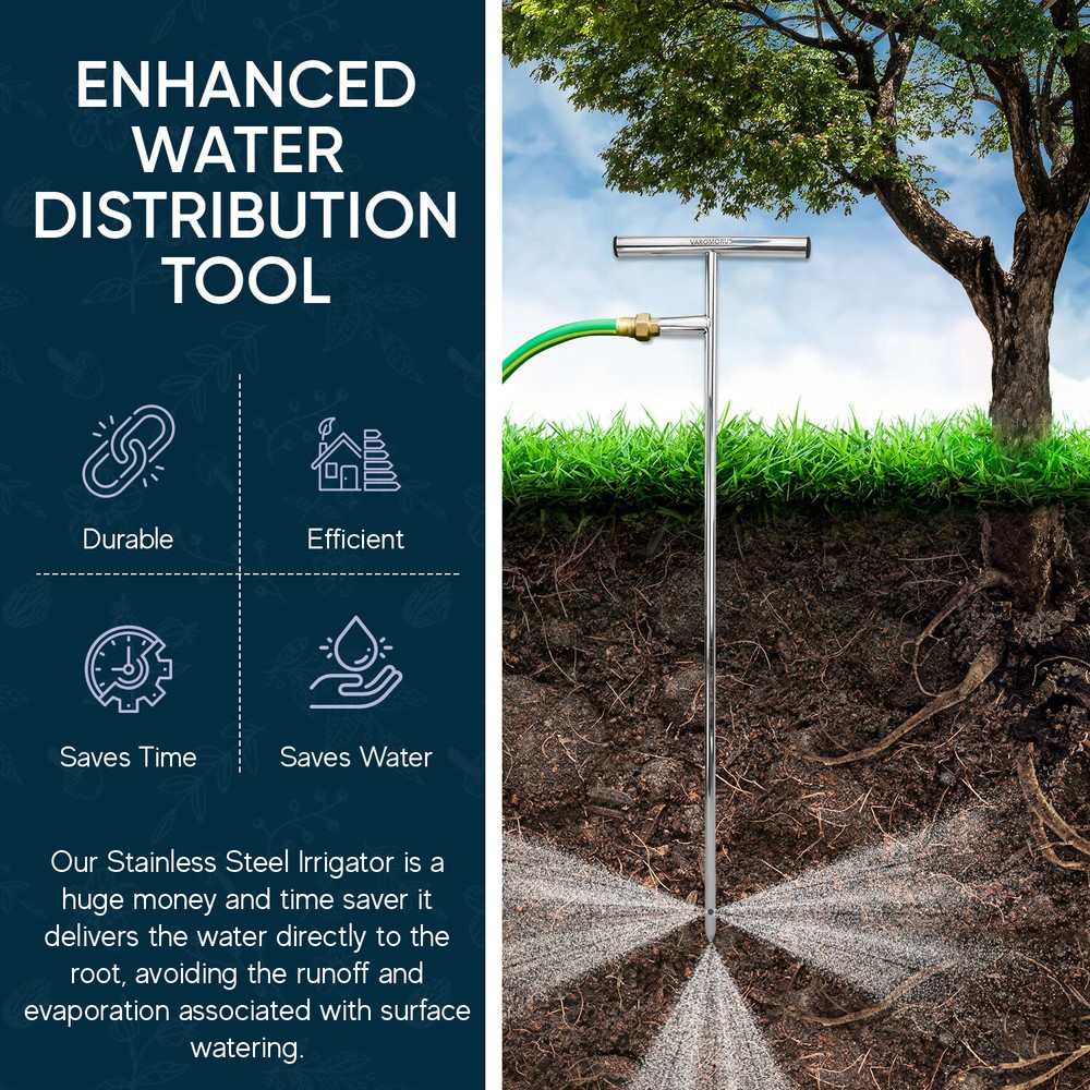 Varomorus Stainless Steel Deep Root Tree Watering Tool Irrigation System Wand