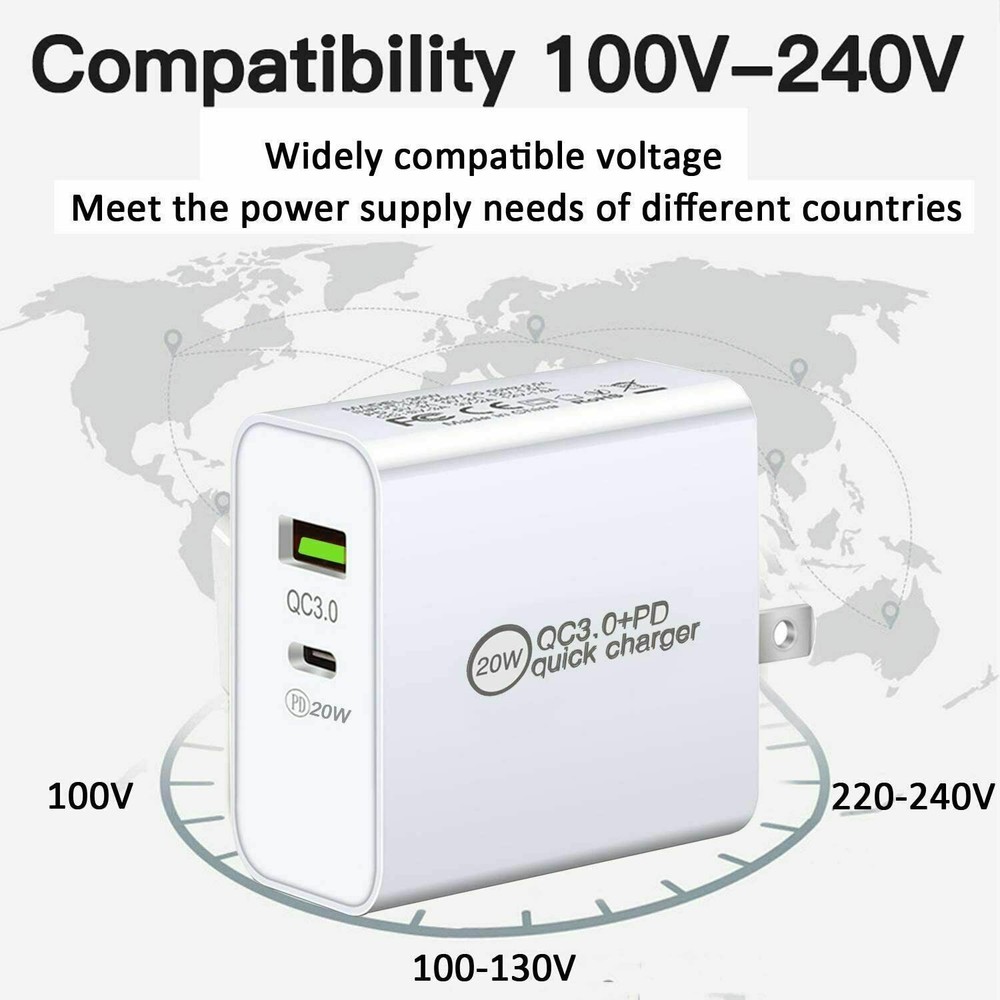 Lot 20W USB Type C Power Adapter Fast Charger Cube Block For iPhone iPad Android