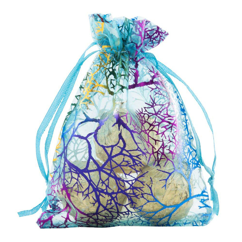 Sheer Coralline Organza Gift Bag Jewelry Pouches Party Wedding Favor 3"X4" Blue