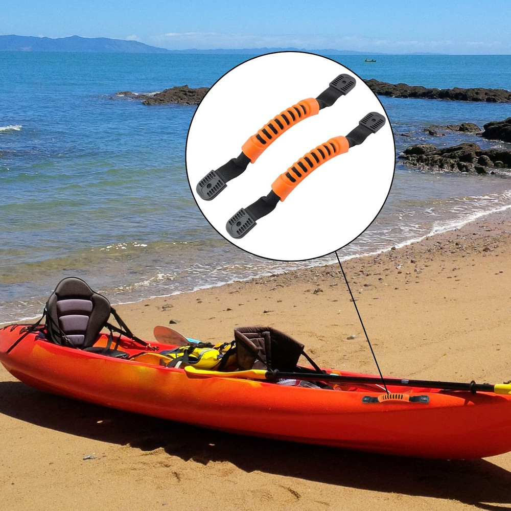 Kayak Carry Handles - Side Mount Replacement with Plastic Buckle for Paddle, Tan