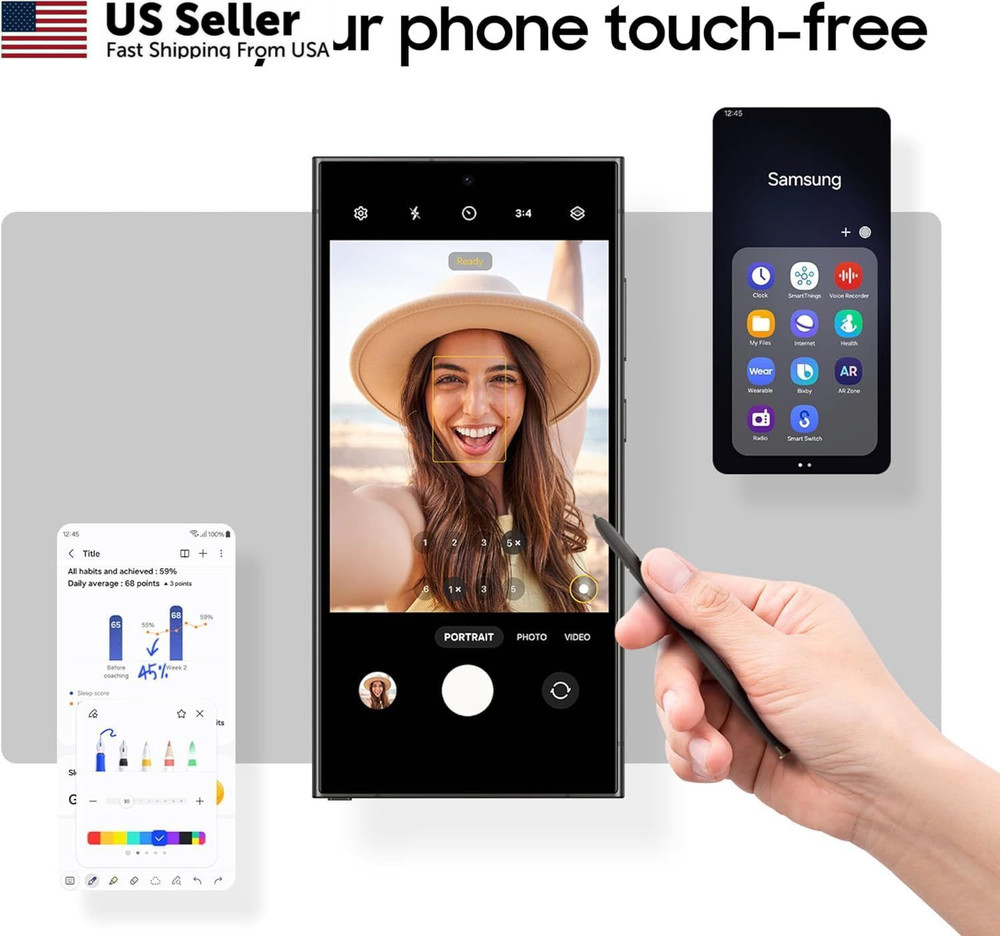 Galaxy S24 Ultra S Pen [WithBluetooth |4096 Pressure Sensor ] Black