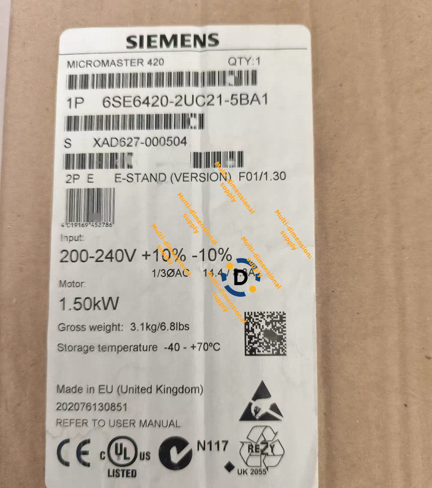 New 6SE6420-2UC21-5BA1 frequency converter