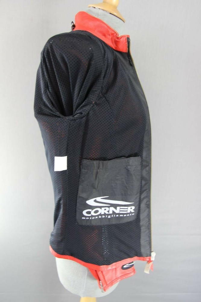 SUPERB CORNER RED LEATHER BIKER JACKET 34 INCH