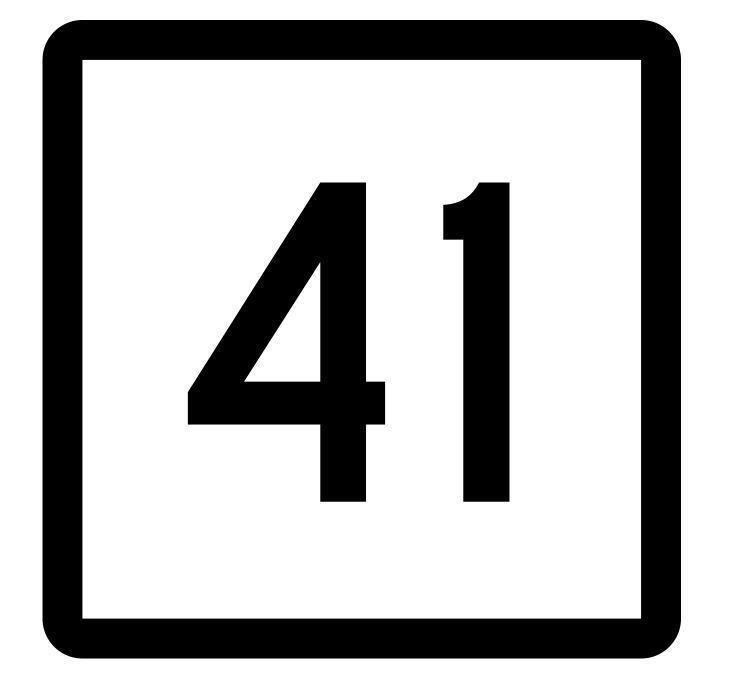 Connecticut State Highway 41 Sticker Decal
