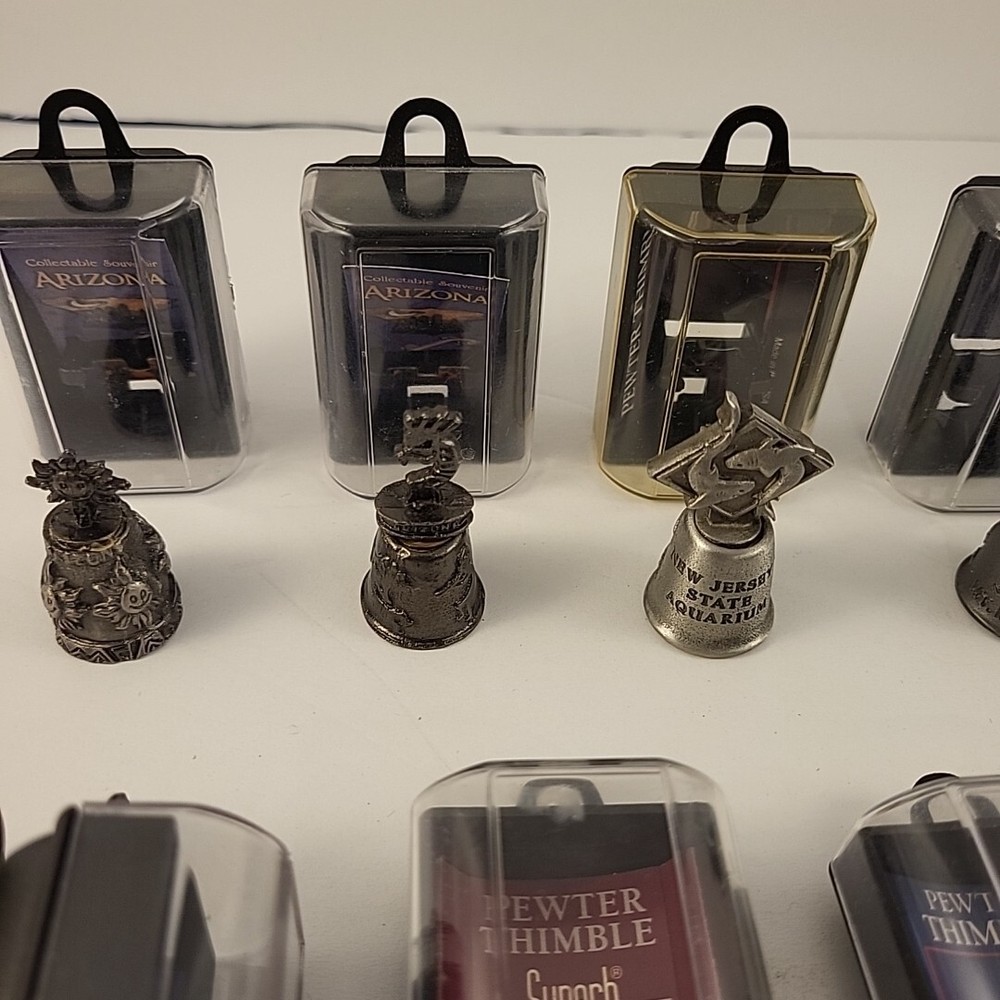 13 Pewter Thimbles Cities And States