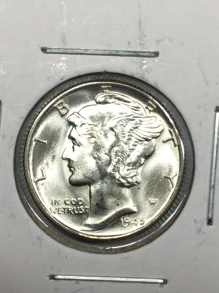 1945 - Uncirculated Mercury Silver Dime - #19449