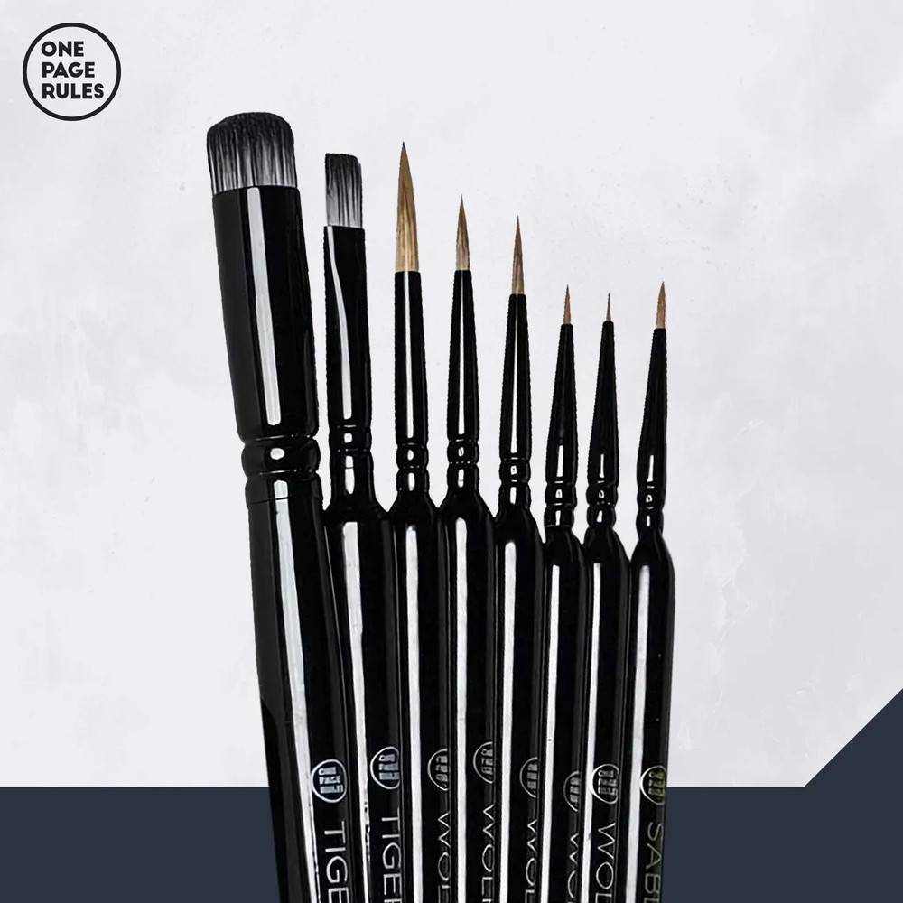 One Page Rules Hobby Brush Set - 8 Paint Brushes