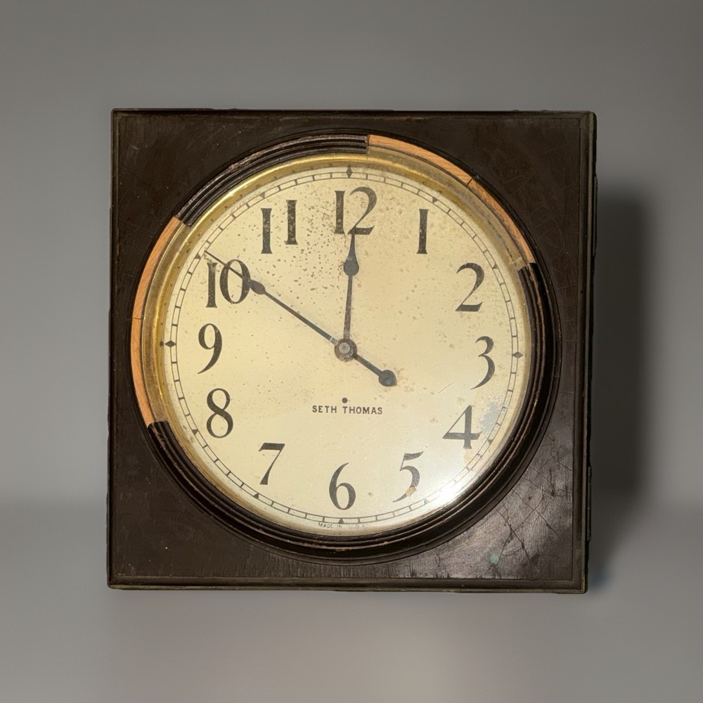 SETH THOMAS ANTIQUE ELECTRIC OFFICE SECONDARY/SLAVE WALL CLOCK